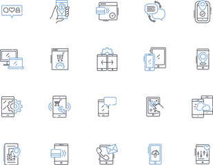 E-commerce line icons collection. Online, Shopping, Retail, Marketplace, Consumer, Transaction, Checkout vector and linear illustration. Inventory,Fulfillment,Payment outline signs set