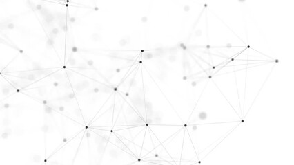 Digital flow with connecting points and lines. Futuristic white science background. Global network concept. Big data complex with compounds. 3D rendering. - Powered by Adobe