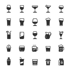 Icon set – glass and beverage