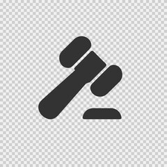 Law hammer vector icon EPS 10. Auction symbol. Justice simple isolated sign logo