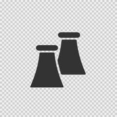 Nuclear power plant vector icon EPS 10. Simple isolated factory sign symbol logo