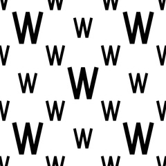 Alphabet W Uppercase Seamless Pattern M_2304001
