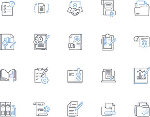 Language line icons collection. Communication, Linguistics, Bilingualism, Multilingualism, Translation, Grammar, Accent vector and linear illustration. Dialect,Phtics,Semantics outline signs set