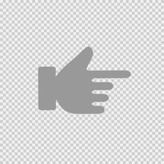 Hand pointing right. Vector icon.