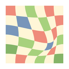 Retro Distorted Checkered