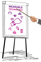 Wearable technology concept drawn on a flipchart