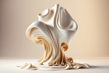 Fantasy 3D shape abstract sculpture. Created with Generative AI technology.