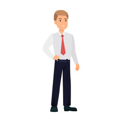 Office worker illustration in color cartoon style. Editable vector graphic design.