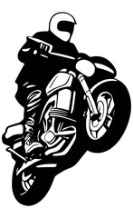 Clip art isolated flat vector motorcycle biker