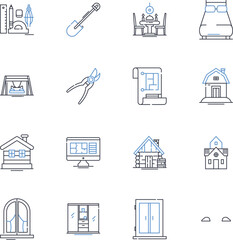 Community center line icons collection. Inclusive, Growth, Supportive, Empowerment, Wellness, Unity, Diversity vector and linear illustration. Collaboration,Learning,Enrichment outline signs set