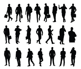 Businessman vector silhouette, Business People  