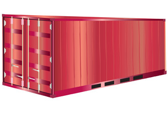 Closed realistic effects red container