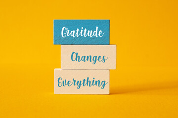 Gratitude changes everything - word concept, text