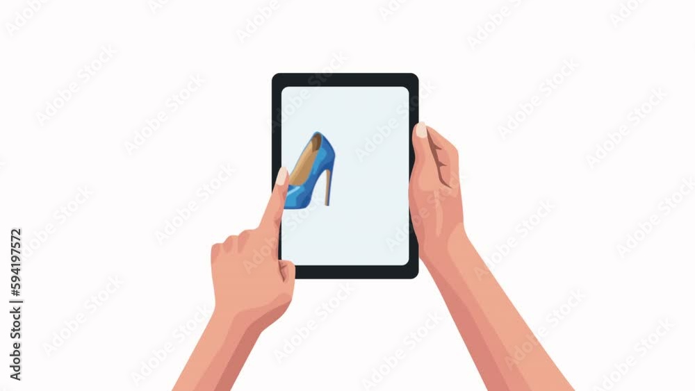 Poster buy heels in smartphone ecommerce animation