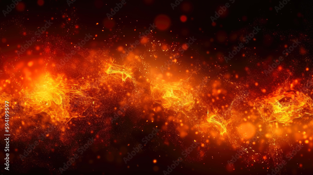 Poster beautiful fire background resembling cosmic space. generative ai.