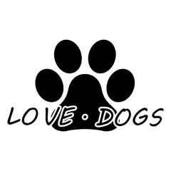 Love Dogs icon. Love Dog illustration sign. Peace dog symbol.
