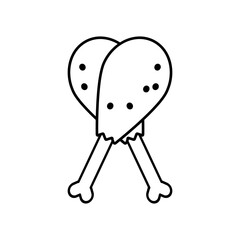 Leg day icon vector. Thanksgiving Day illustration sign. Turkey symbol. 