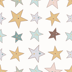 Kids cute starsseamless pattern, delicate color repeat paper. Children background. Cute repeat print. Textile design