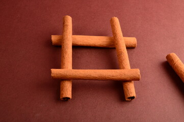 Cinnamon stick and star anise spice.