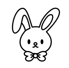 rabbit bunny cartoon outline icon