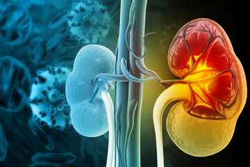 Chronic kidney disease. 3d illustration
