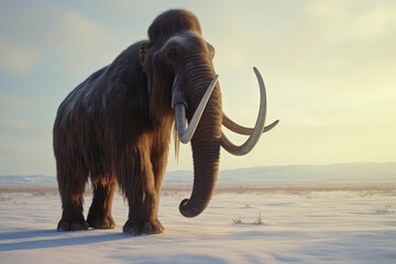 Obraz na płótnie Canvas Woolly Mammoth, an enormous mammal, extinct animal, generative AI