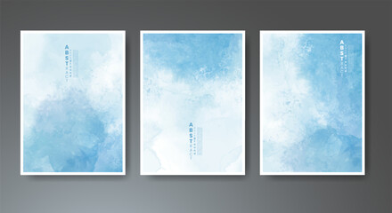 Set of creative hand painted abstract watercolor background. Design for your cover, date, postcard, banner, logo.