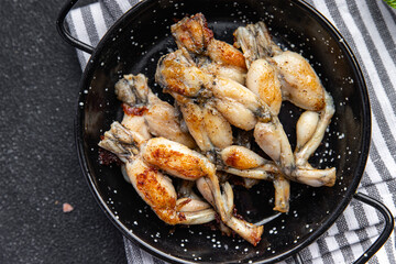 frog legs fried meat food meal food snack on the table copy space food background rustic top view