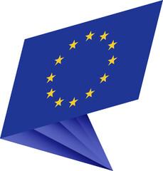 Flag of European Union, modern pin flag