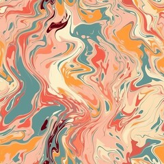 Fluid marble trance in with an hypothetical touch for print and organize. Seamless pattern, AI Generated