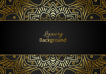 luxury ornamental mandala design background in gold color