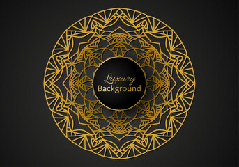 luxury ornamental mandala design background in gold color
