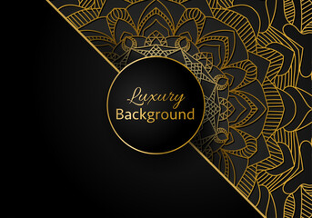 luxury ornamental mandala design background in gold color