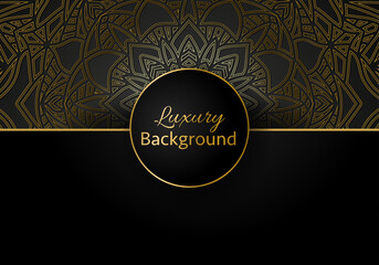 luxury ornamental mandala design background in gold color
