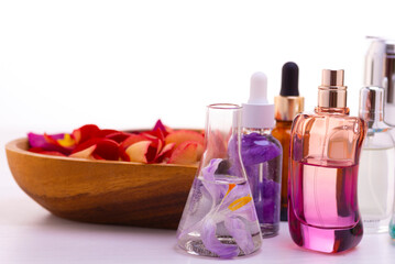Obraz na płótnie Canvas Preparation of perfumes from natural ingredients, aromatherapy
