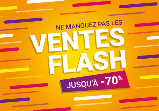Banni&egrave;re de ventes flash, jusqu'&agrave; -70% Jaune