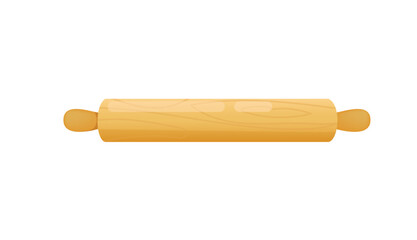 Concept Cooking rolling pin. This is an illustration of a rolling pin used in baking, designed with a flat, vector style. Vector illustration.