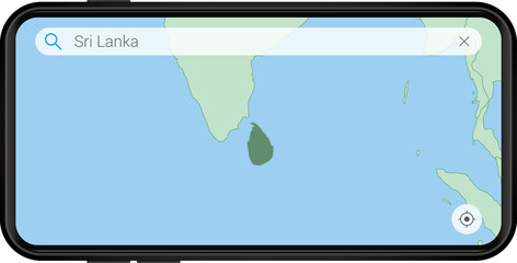 Searching map of Sri Lanka in Cell phone.