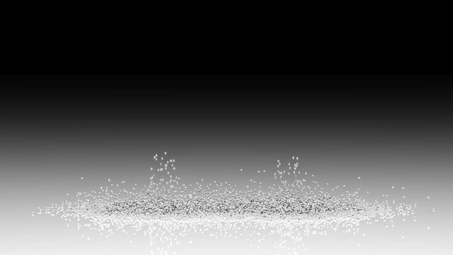 Gender Politics.
Rainbow colored male and female figures form from a mass of particles.