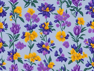 Obraz premium seamless background with flowers generated Ai 