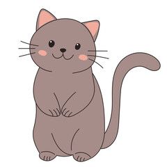 kitten in cartoon style isolated, vector