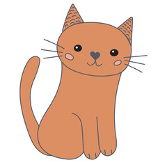 kitten in cartoon style isolated