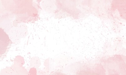 Pink Watercolor Splash Or Alcohol Ink Art With Paper Texture And White Background, Pastel Liquid Drawing Effect. Illustration Design Template For Wedding Invitation, Decoration, Banner, Background