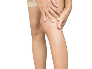 Woman Pain Knee Joint Arthritis Bone Injury on transparent background,png file,Athlete Ache Sore Leg Body from Runner,Person Health Problem Sick,Medical health Care 