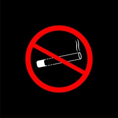 No Smoking sign icon isolated on black background