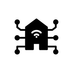 smart home glyph icon