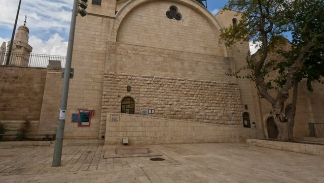 The famous synagogue in the ruins of Rabbi Yehuda Hassid in the Jewish Quarter in the Old City of Jerusalem