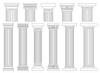 Fototapeta na wymiar Ancient columns vector design illustration isolated on background