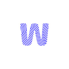 An Abstract Letter W water ripple logo icon vector