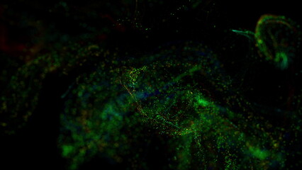 Abstract 4K shining glitter particles. On beatiful relaxing Background. Abstract motion background shining gold particles. Shimmering Glittering Particles With Bokeh.